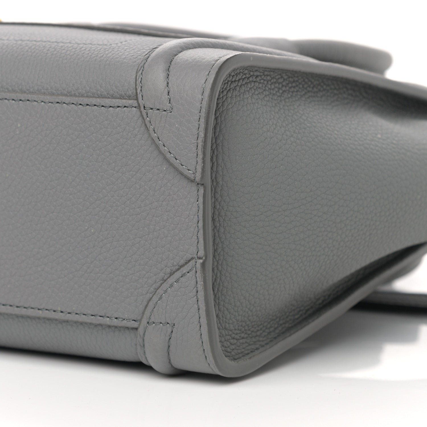 Celine Drummed Calfskin Nano Luggage Kohl 18 of 21