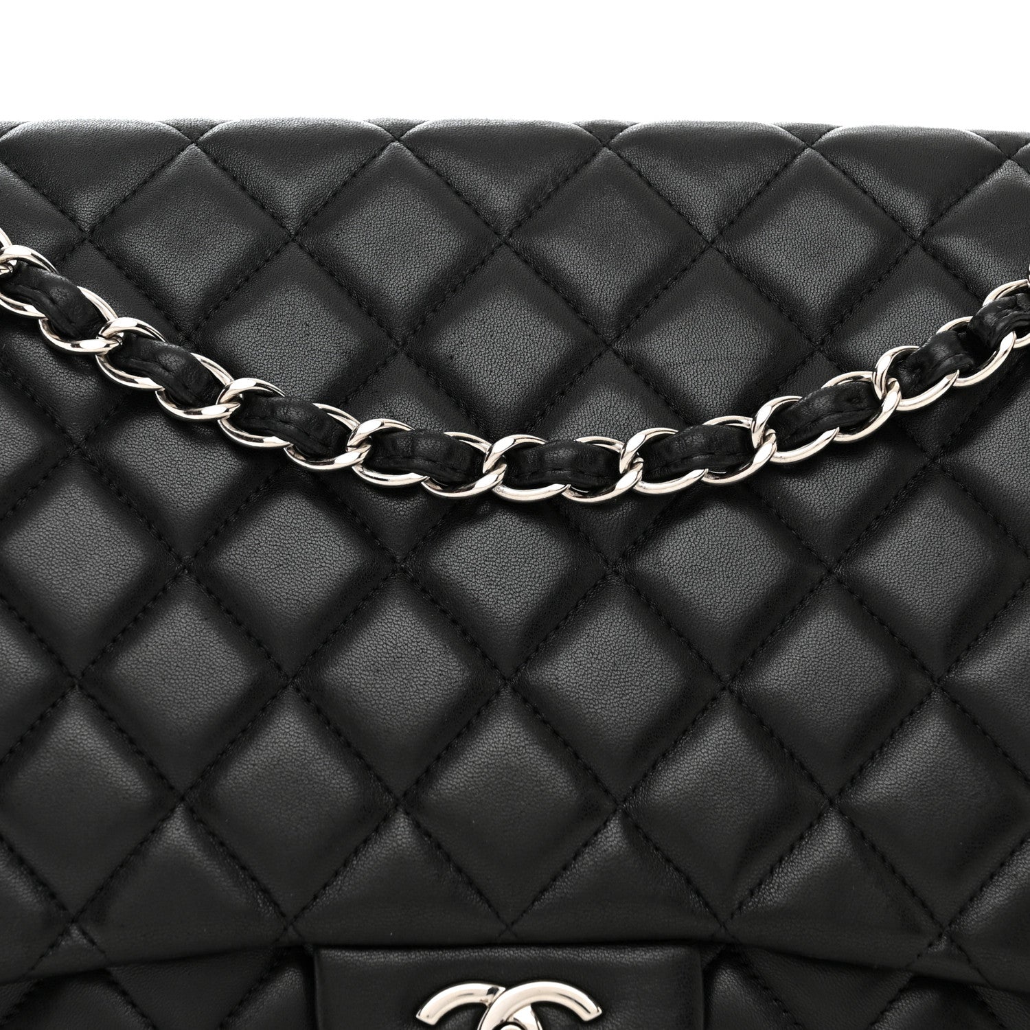 Chanel Lambskin Quilted Maxi Single Flap Black 7 of 13