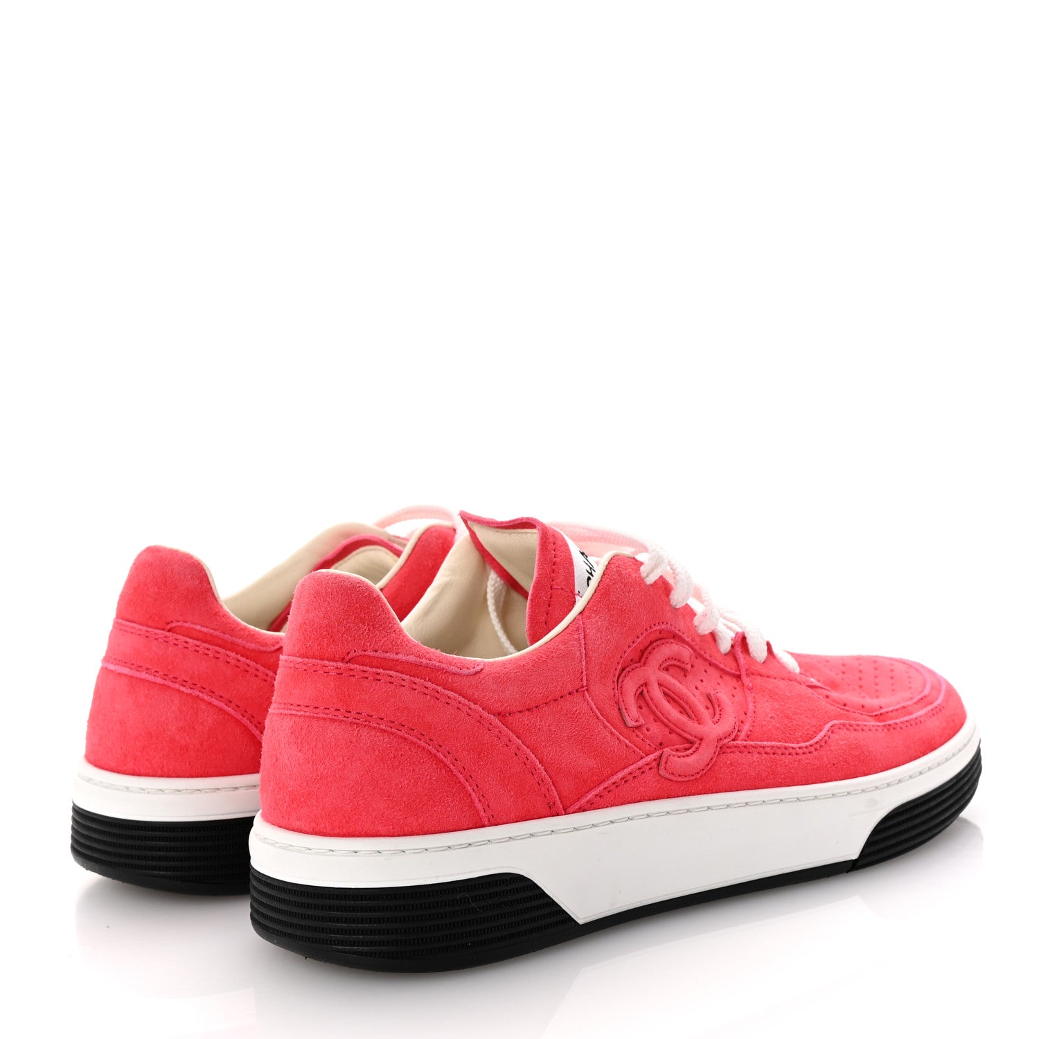 Chanel Suede Womens CC Sneakers 40.5 Fuchsia 5 of 9