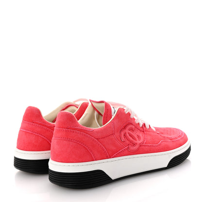 Chanel Suede Womens CC Sneakers 40.5 Fuchsia 5 of 9