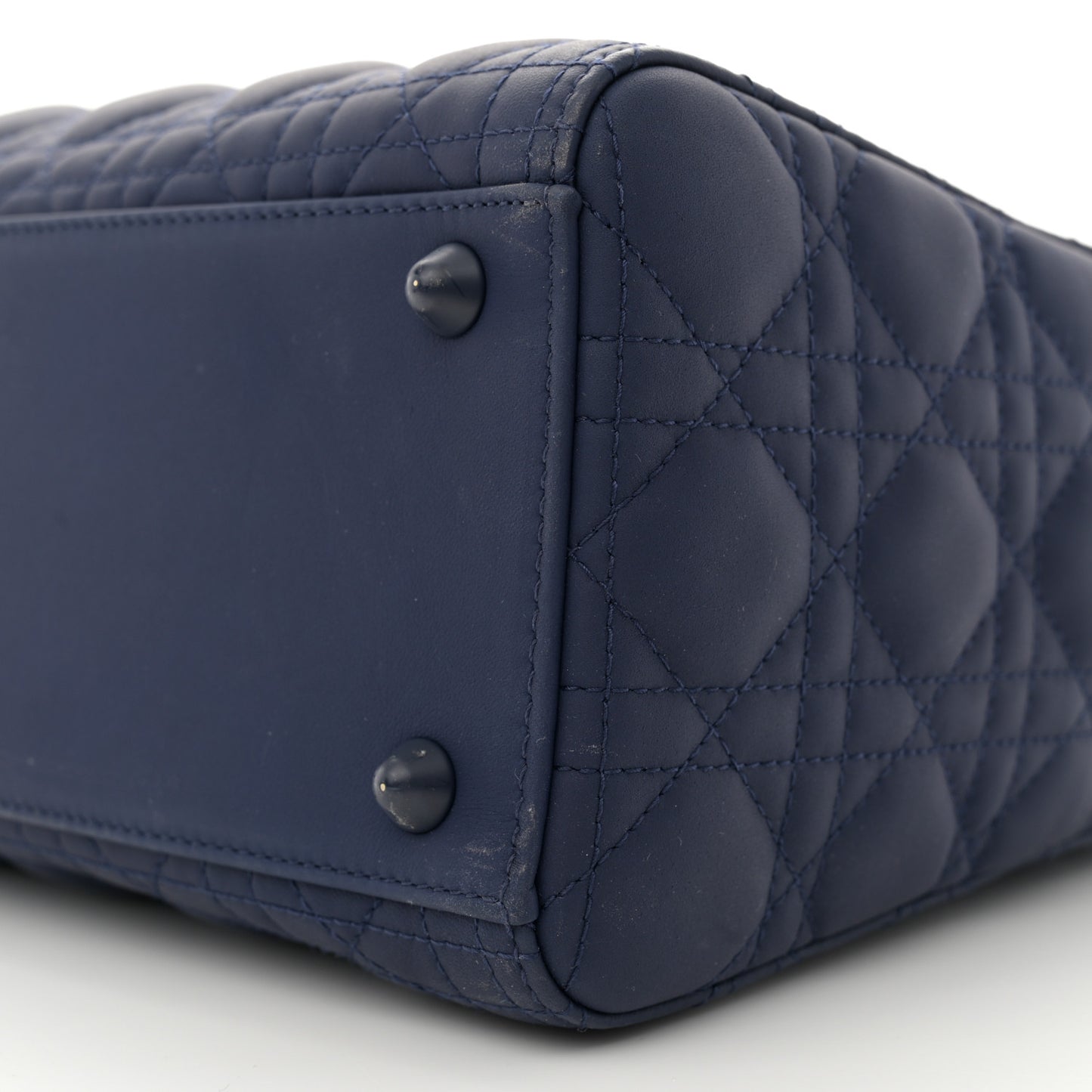 Ultra Matte Calfskin Cannage Large Lady Dior Blue