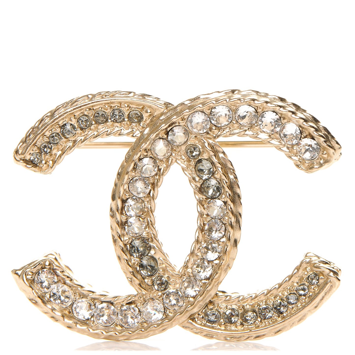 Crystal CC Brooch Light Gold