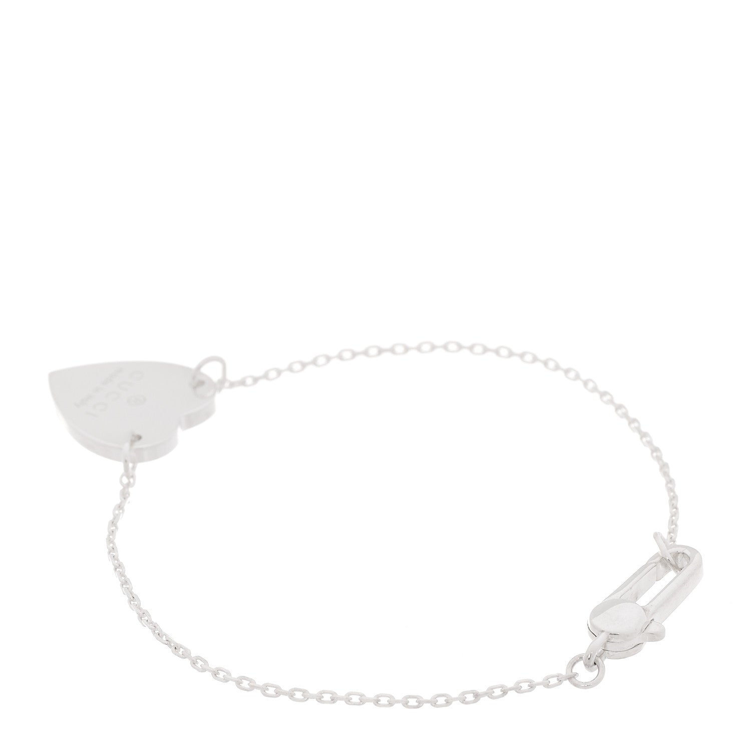 Gucci Sterling Silver Trademark Heart Bracelet 3 of 5