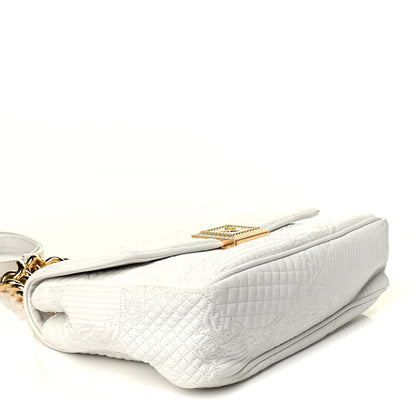 Versace Leather Microvanitas Quilted New Icon Handbag White 3 of 6