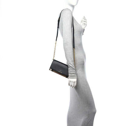 Burberry Calfskin House Check Henley Wallet On Chain Black Black 2 of 8