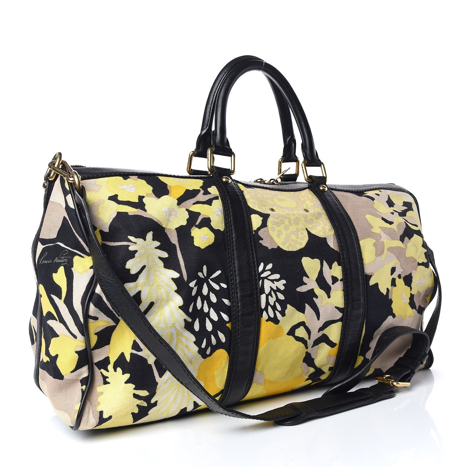 Louis Vuitton Canvas Floral Canwan Keepall Bandouliere 50 3 of 16