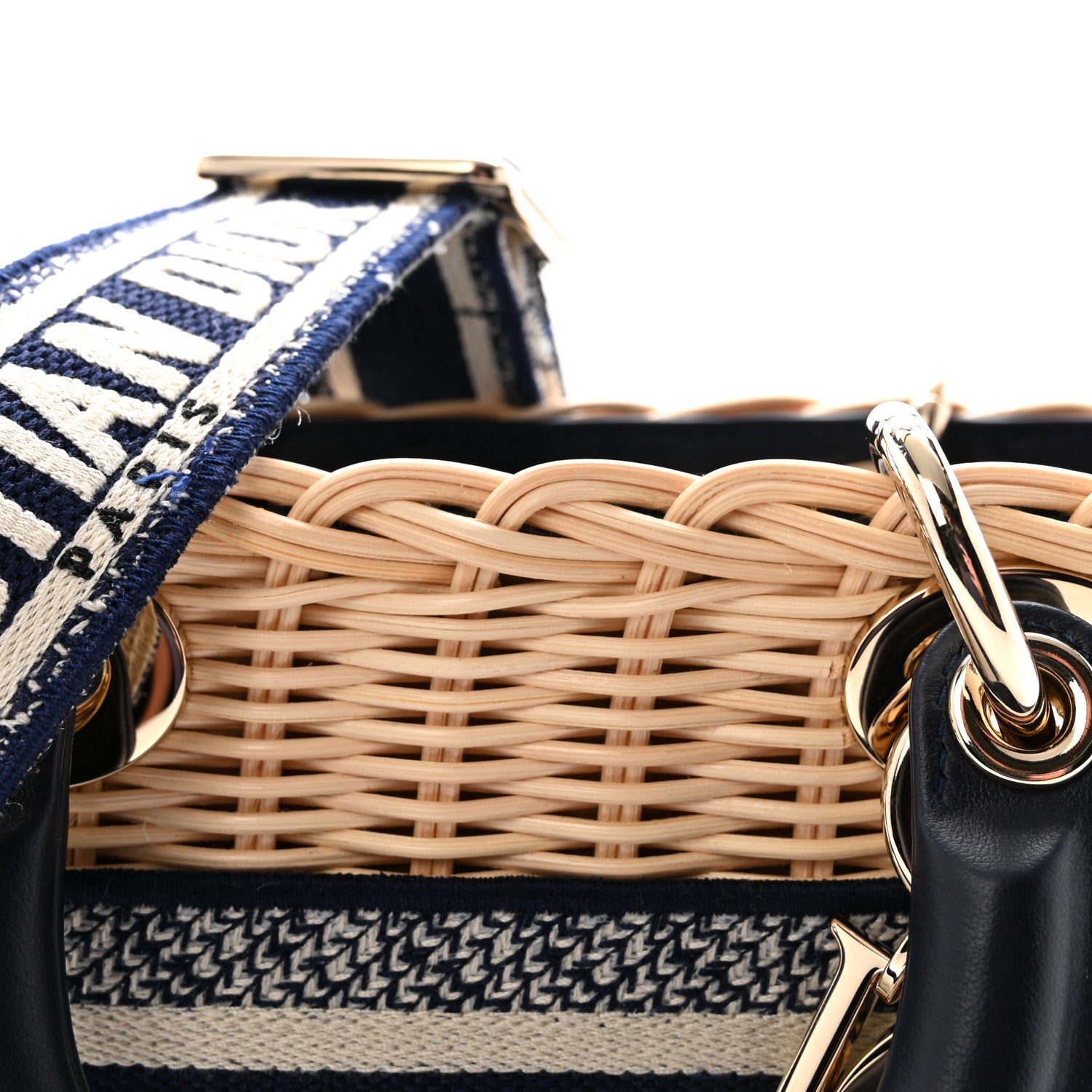 Christian Dior Wicker Oblique Dioriviera Medium Lady D-Joy Bag Blue 6 of 8