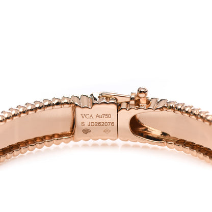 Van Cleef & Arpels 18K Rose Gold Perlee Signature Bangle Bracelet S 3 of 4