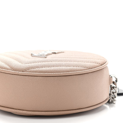 Saint Laurent Grain De Poudre Matelasse Chevron Quilted Round Vinyle Camera Bag Gold Sand 8 of 8