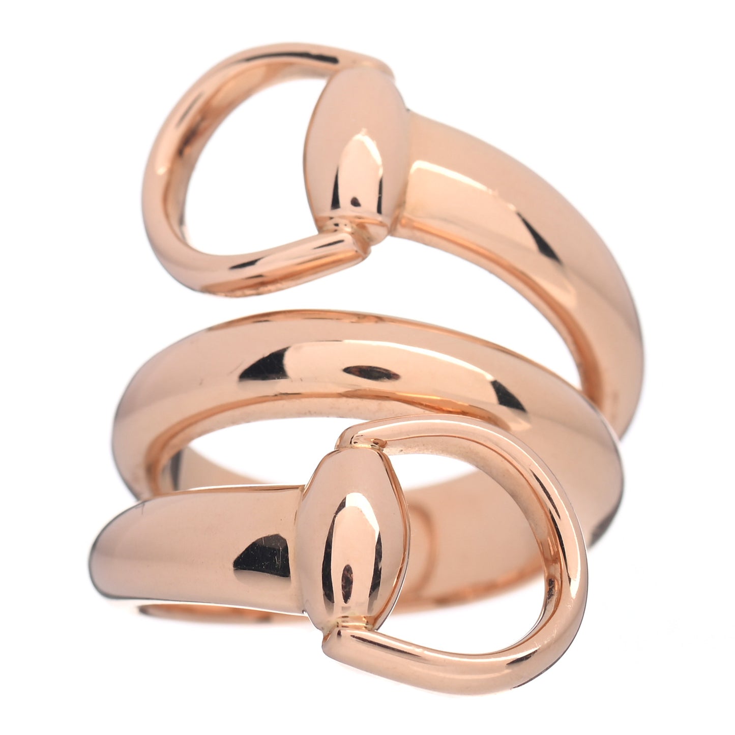 18K Rose Gold Double Horsebit Ring 52 6