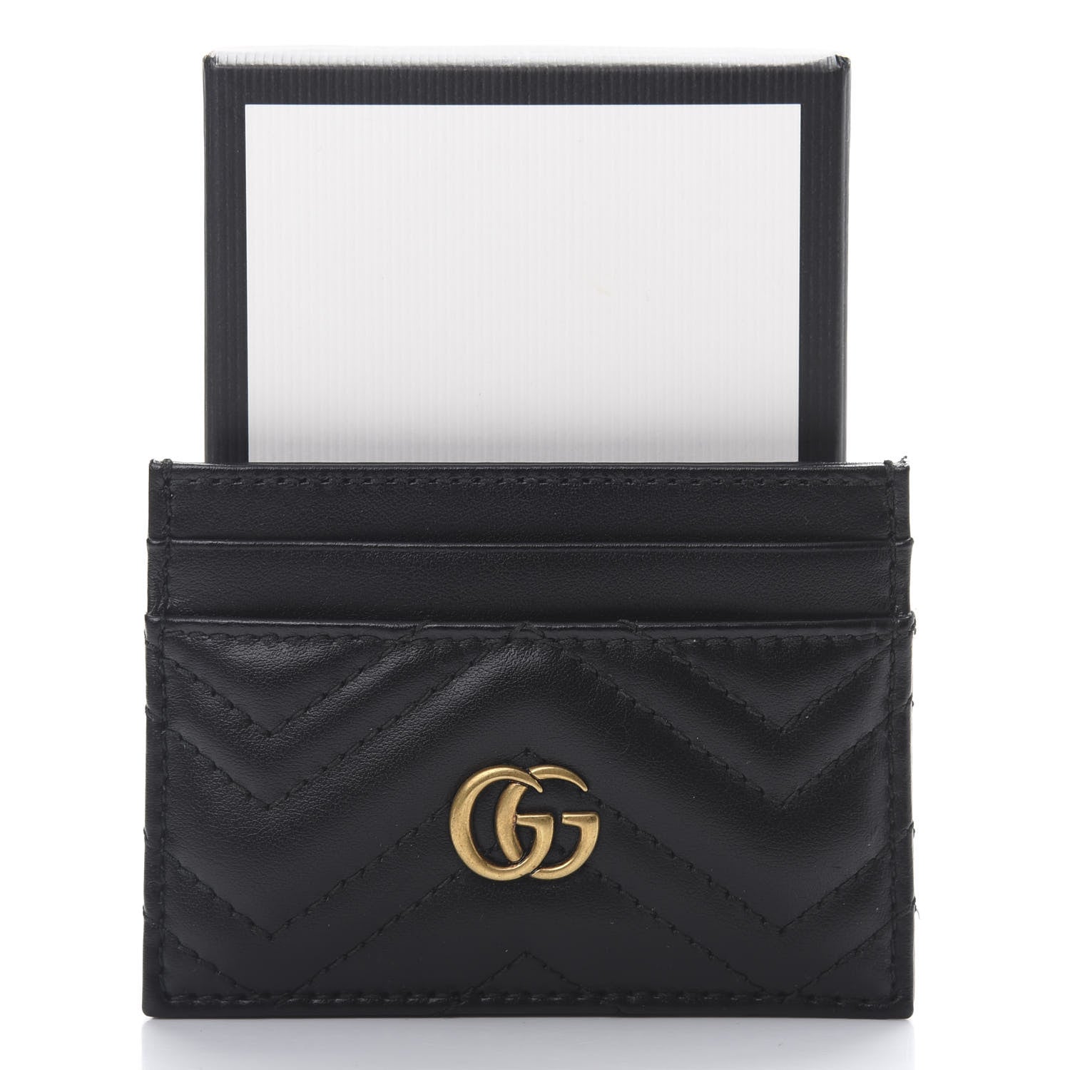 Gucci Calfskin Matelasse GG Marmont Card Holder Black 8 of 8