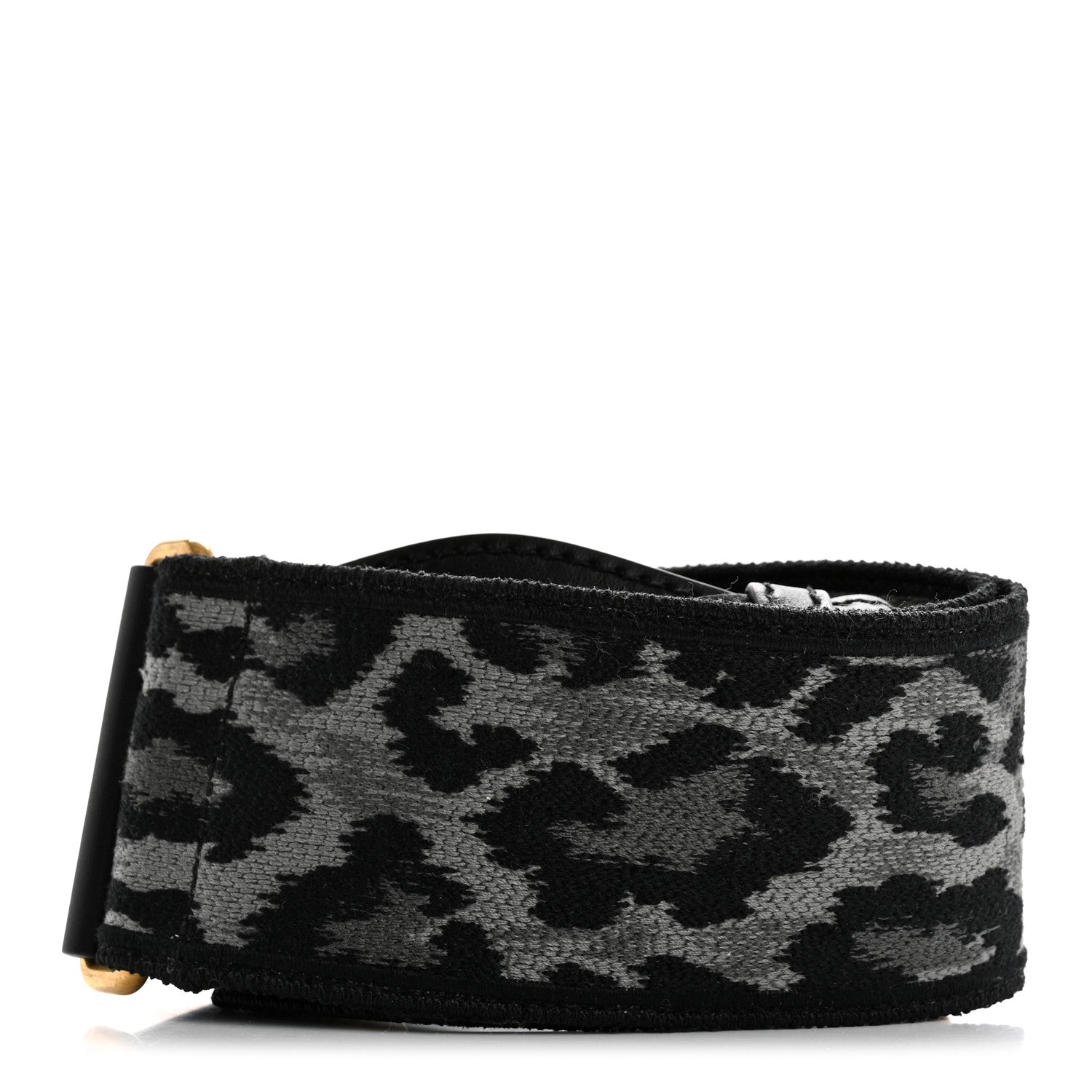 Christian Dior Canvas Mizza Embroidered Leopard Shoulder Strap Grey 2 of 8