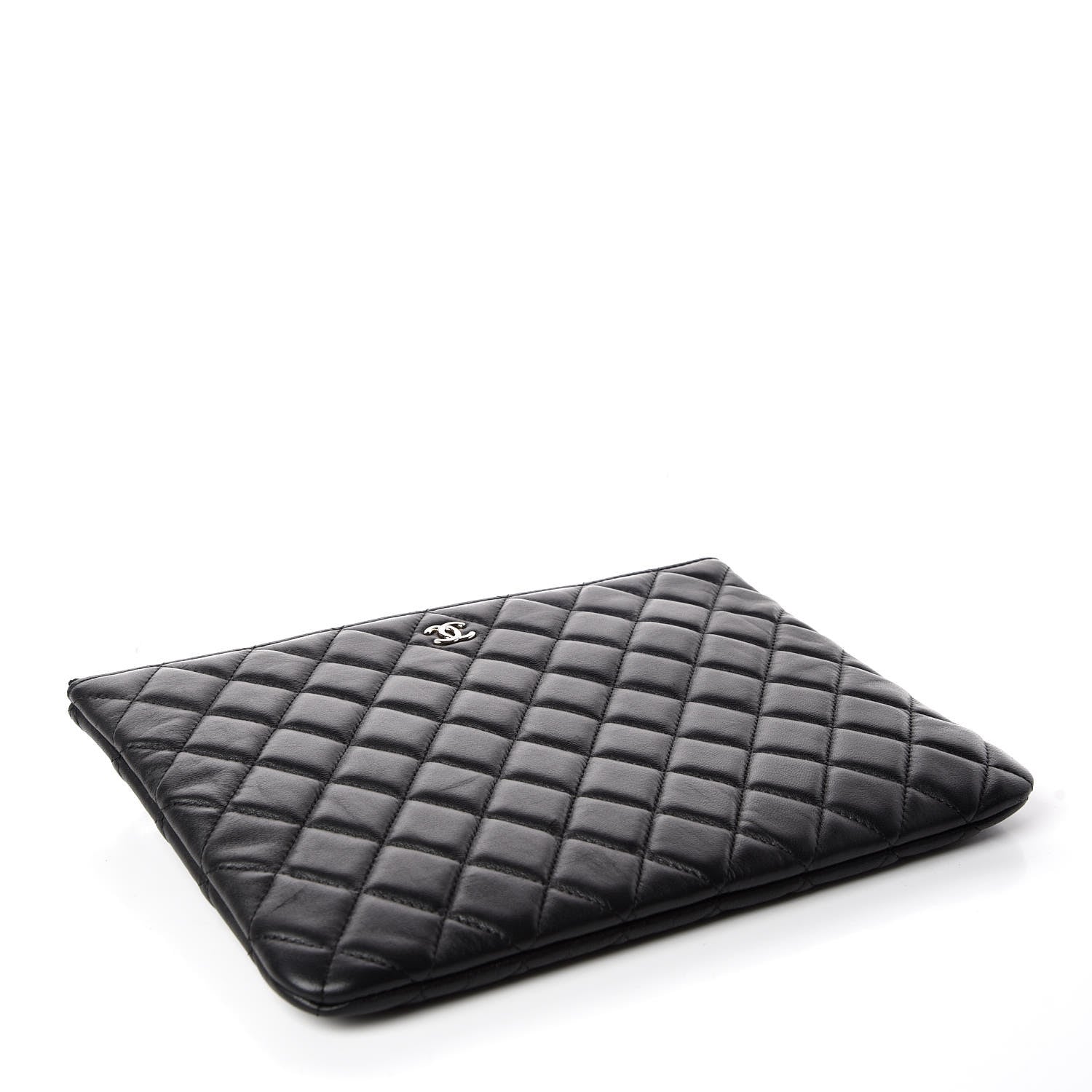Chanel Lambskin Quilted Medium Cosmetic Case Black 4 of 10