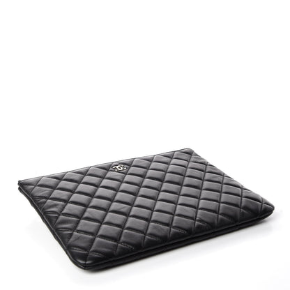 Chanel Lambskin Quilted Medium Cosmetic Case Black 4 of 10