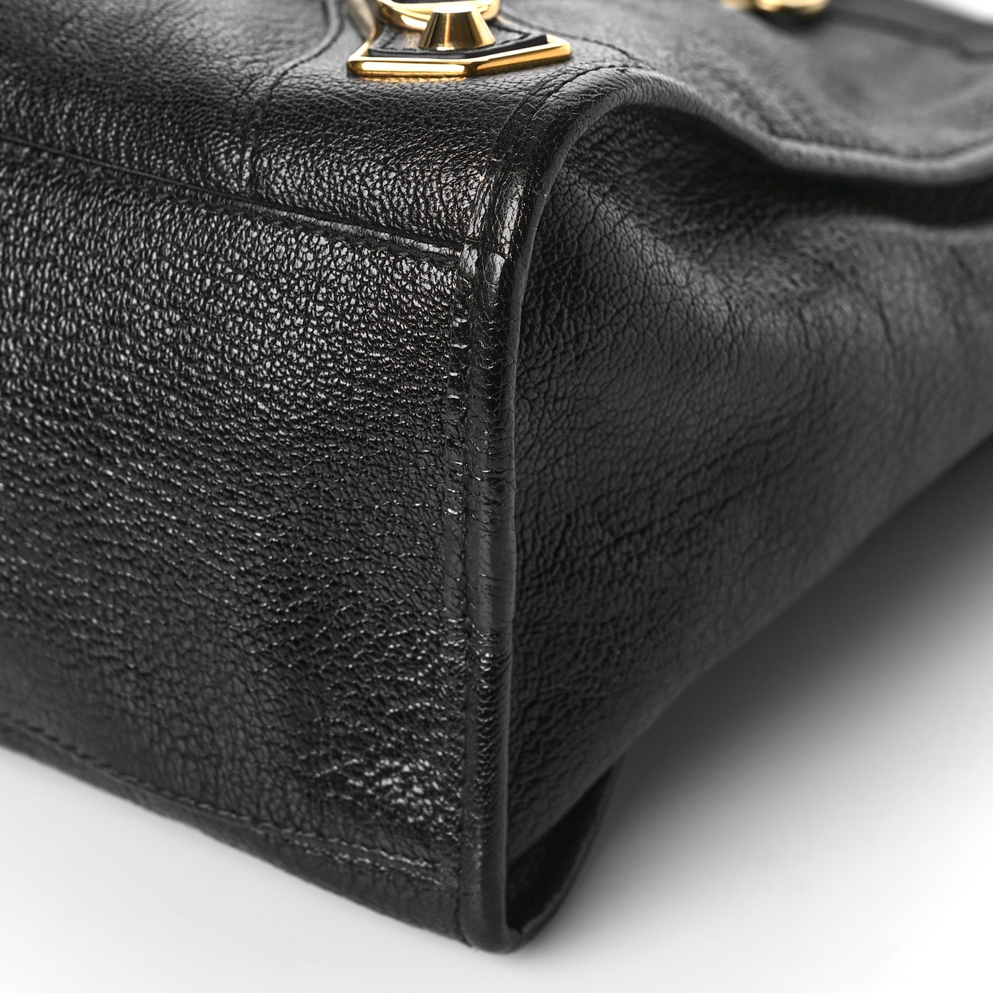 Chevre Gold Metallic Edge Hardware S City Black