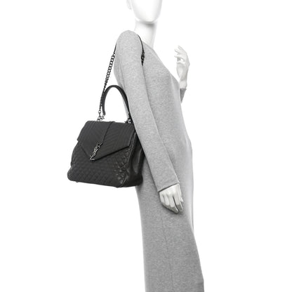 Saint Laurent Sheepskin Tri-quilt Monogram Large College Satchel Asphalt 2 of 12