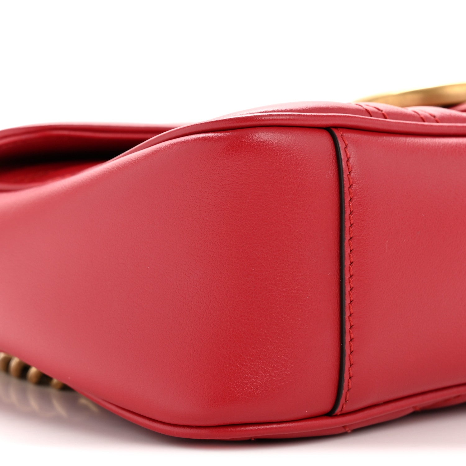 Gucci Calfskin Matelasse Small GG Marmont Shoulder Bag Hibiscus Red 9 of 11