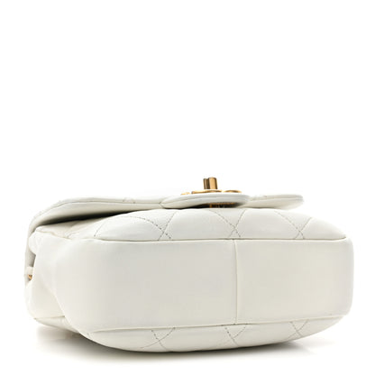 Chanel Lambskin Quilted Small Circular Handle Bag White 4 of 12