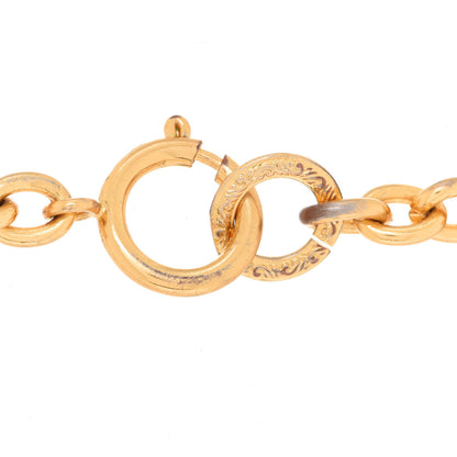 Chanel Metal Textured CC Short Chain Pendant Necklace Gold 6 of 6