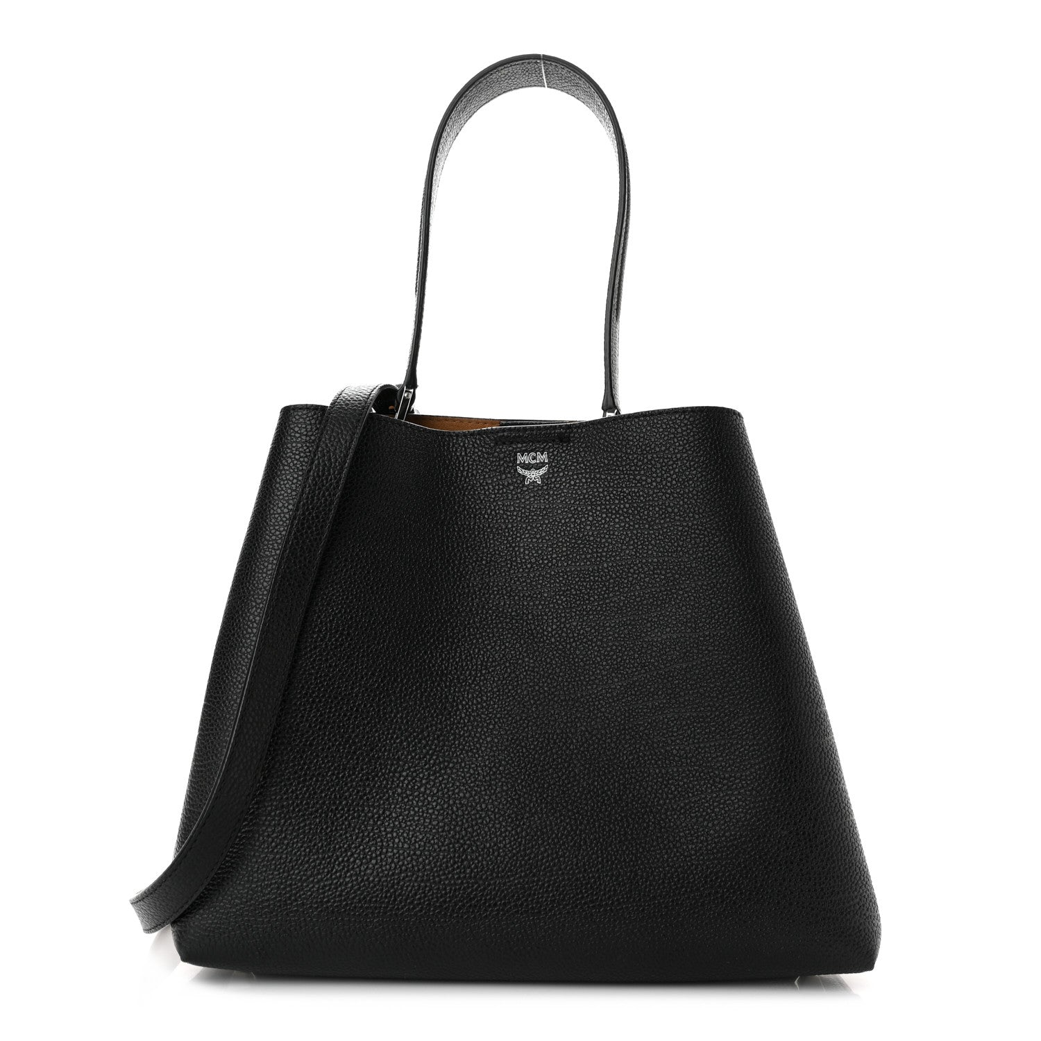 MCM Grained Calfskin Visetos Medium Sarah Hobo Black 1 of 11