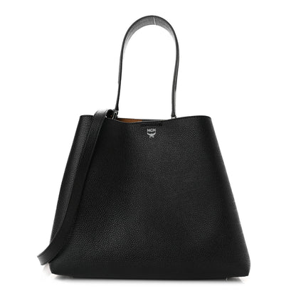 MCM Grained Calfskin Visetos Medium Sarah Hobo Black 1 of 11