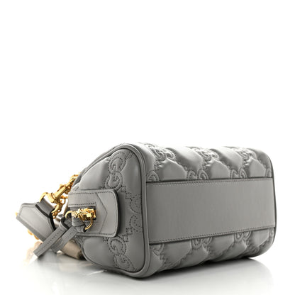 Gucci Calfskin GG Matelasse Mini Bowler Bag Dusty Grey Natural 4 of 11