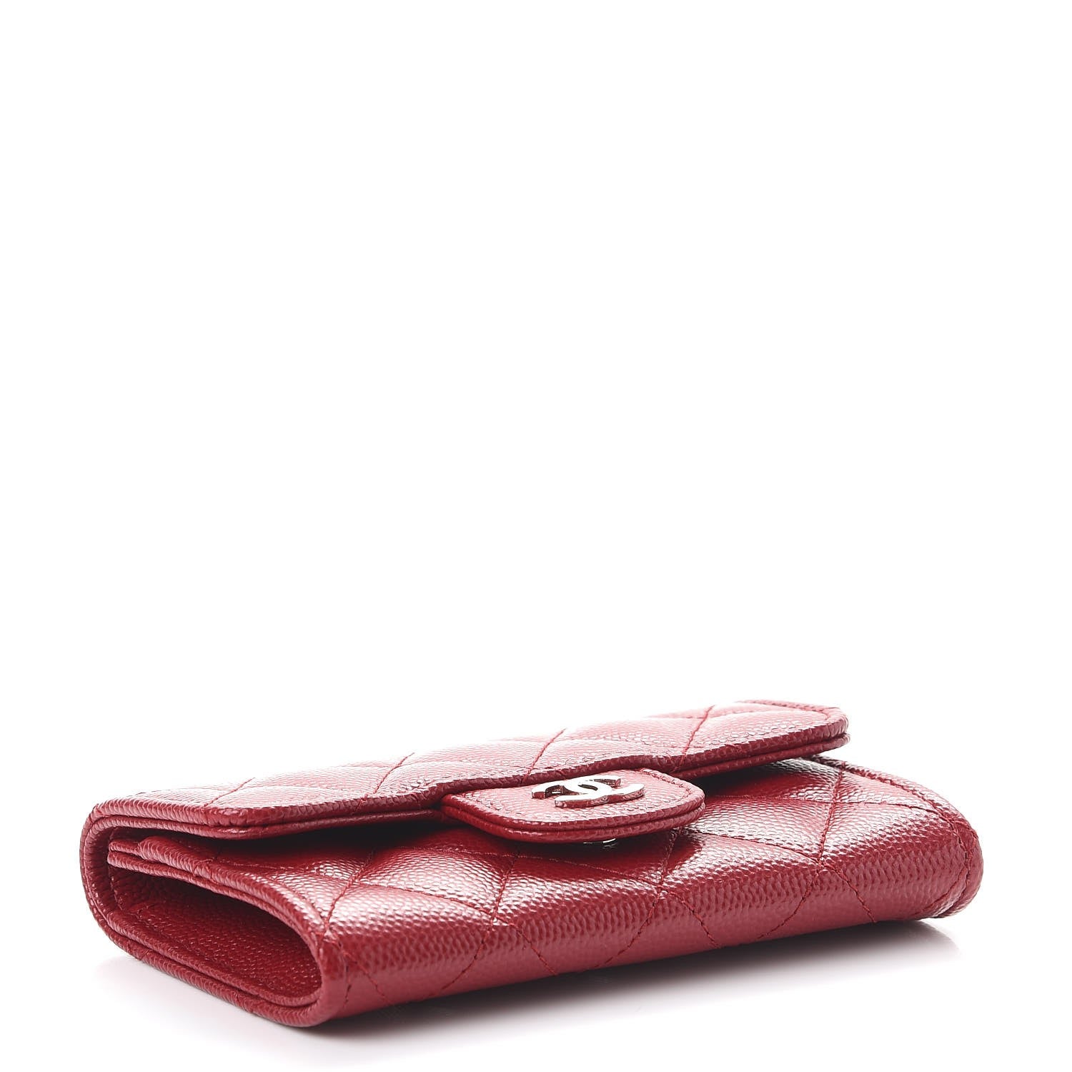 Chanel Caviar Quilted Flap Card Holder Dark Red 4 of 8