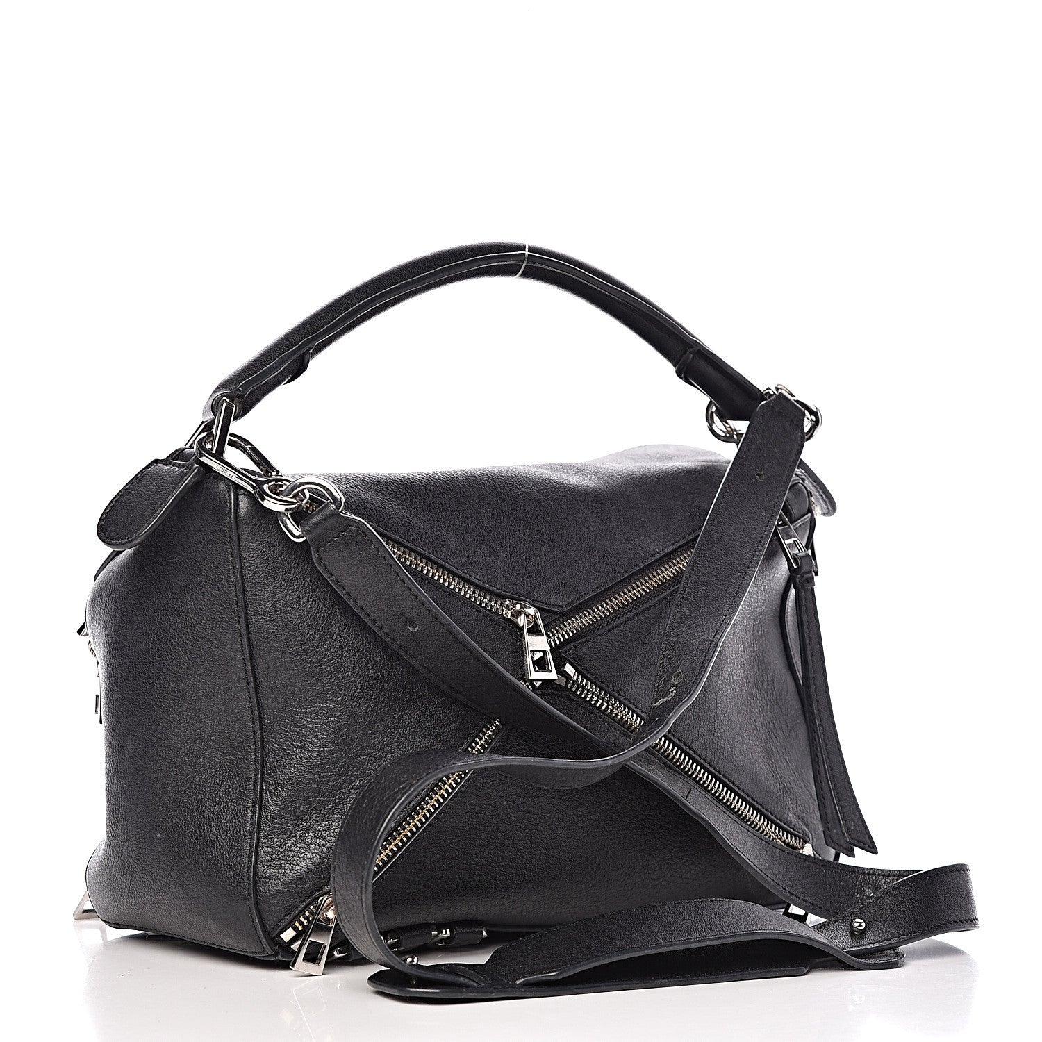 Loewe Calfskin Zipper Puzzle Bag Black 4 of 17