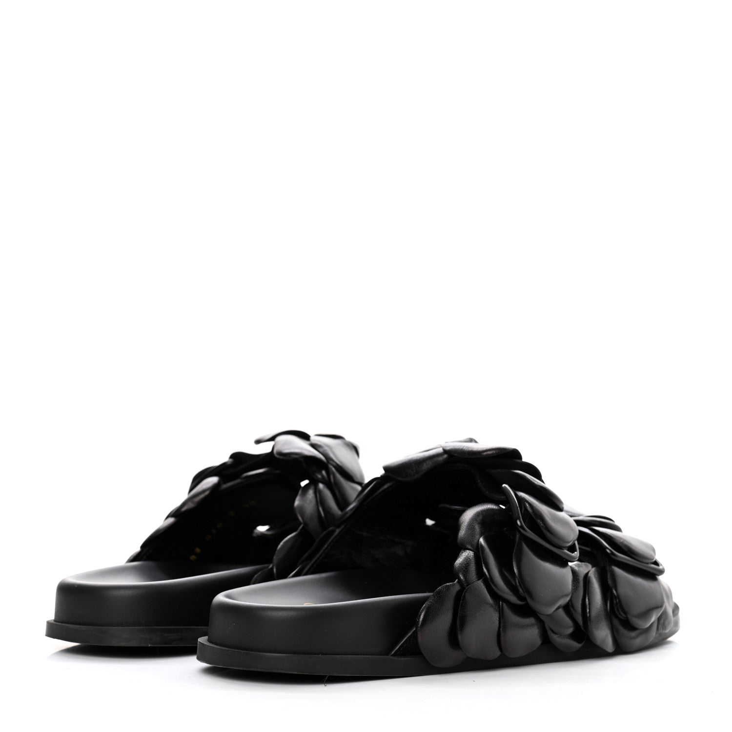 Valentino Garavani Kidskin Atelier 03 Rose Edition Double Buckle Slide Sandals 40 Black 4 of 9