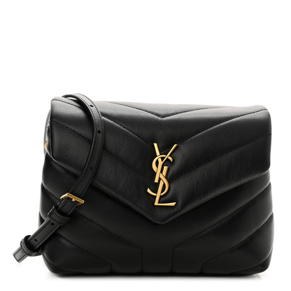 Saint Laurent Calfskin Y Quilted Monogram Toy Loulou Crossbody Bag Black 1 of 12