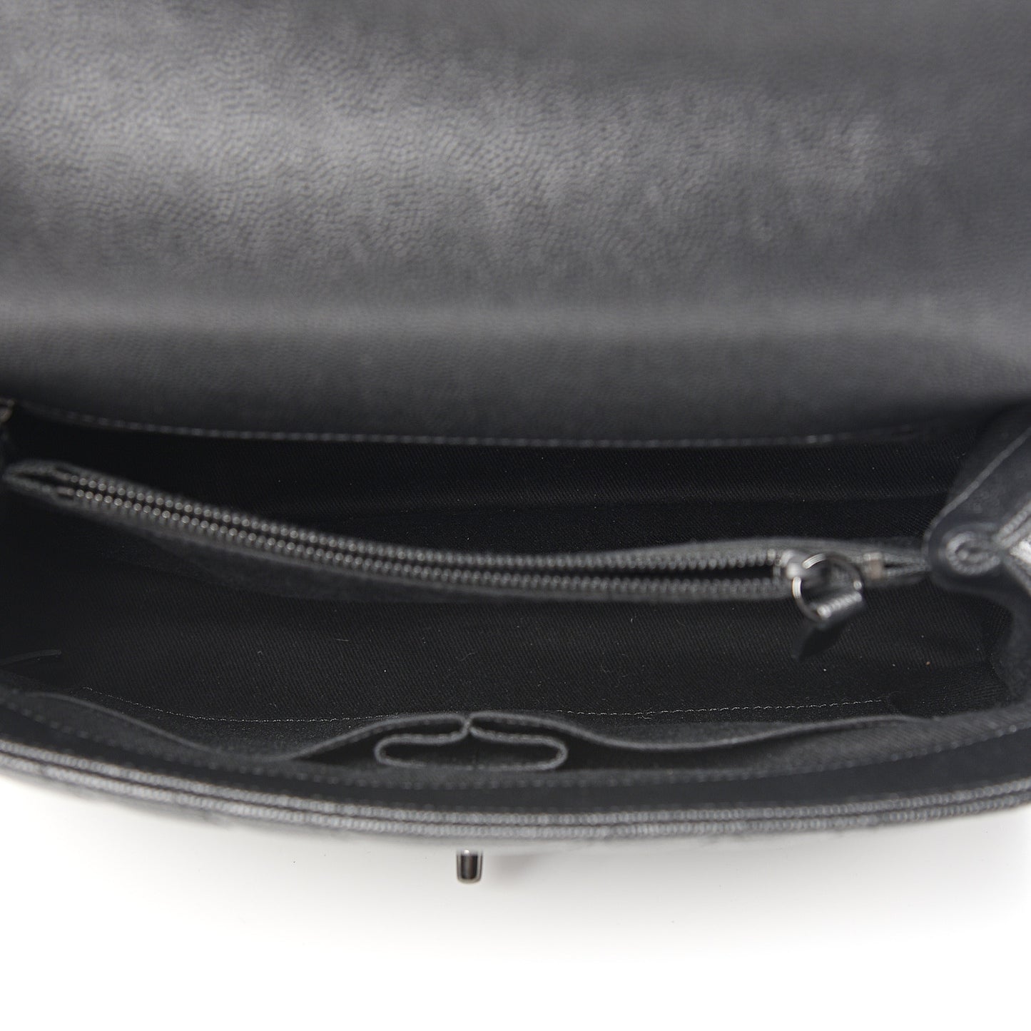 Caviar Chevron Quilted Small Coco Handle Flap So Black