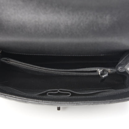 Chanel Caviar Chevron Quilted Small Coco Handle Flap So Black 4 of 9