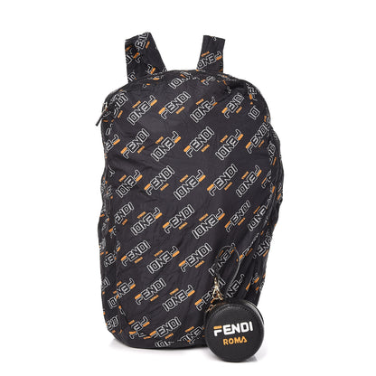 Fendi X FILA Calfskin Mania Backpack Help Bag Charm Black 1 of 12