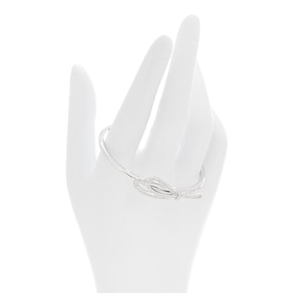 Tiffany 18K White Gold Diamond Medium Bow Cuff Bracelet 2 of 4