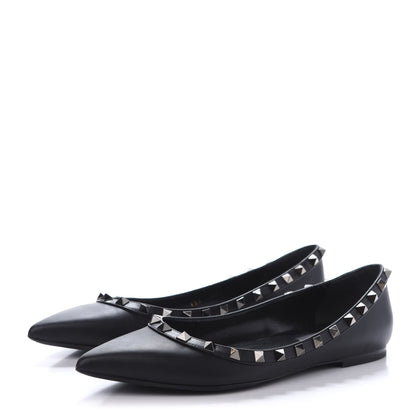 Valentino Garavani Nappa Rockstud Ballerina Flats 38 Black 3 of 9