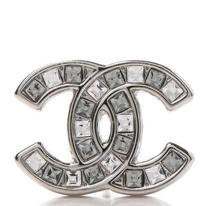Chanel Crystal Mini Timeless CC Earrings Silver 4 of 4