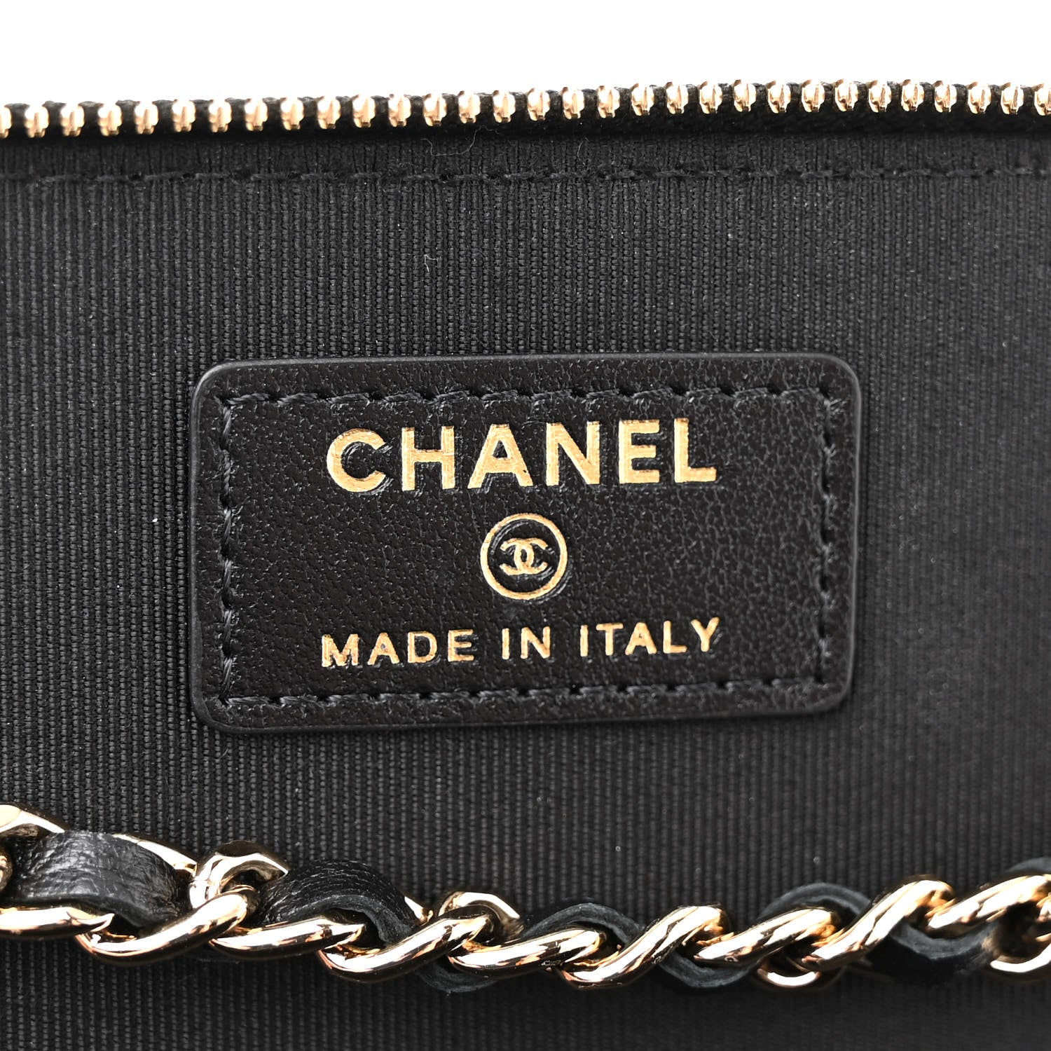 Chanel Lambskin Camellia Embossed Small Vanity Case With Chain Black 6 of 12