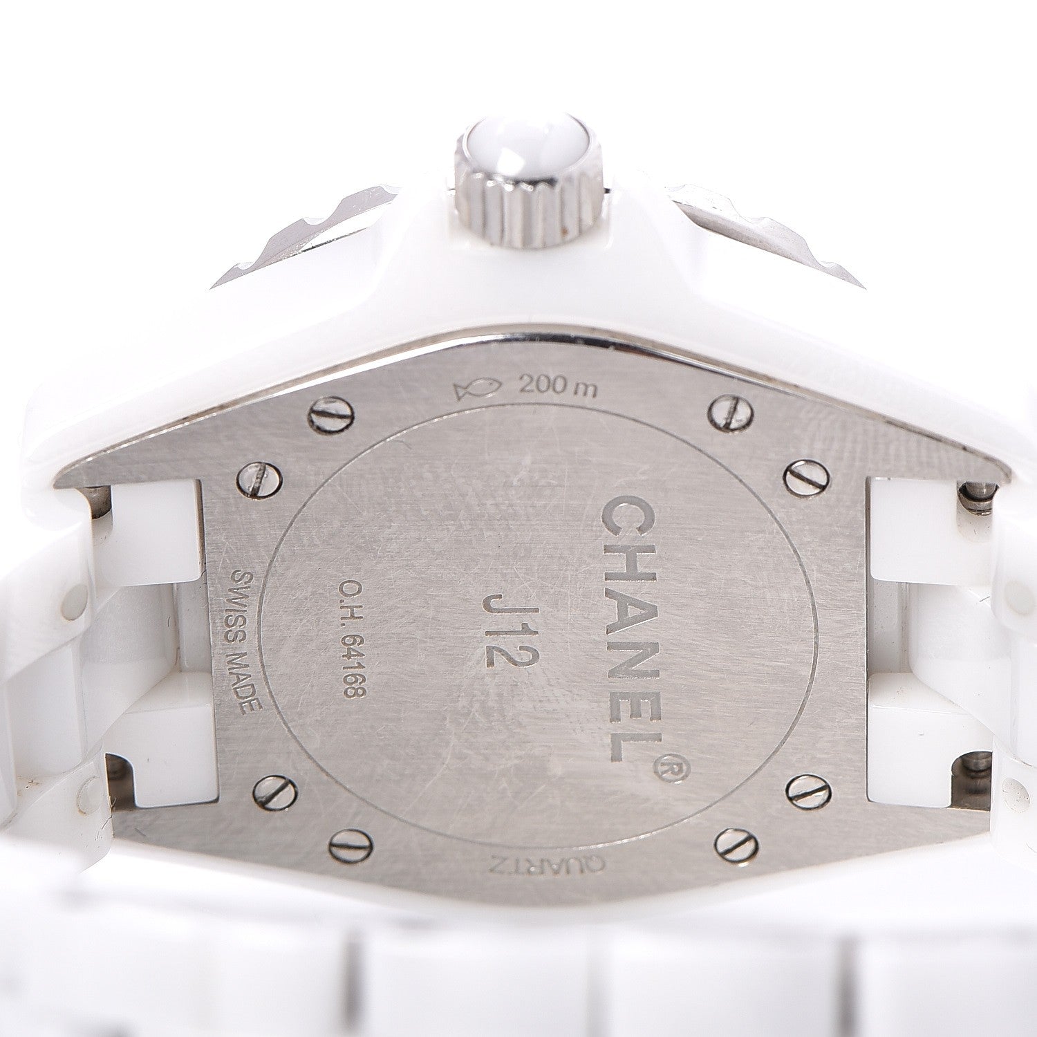 Chanel Stainless Steel Ceramic Diamond Bezel 33mm J12 Quartz Watch White 4 of 7