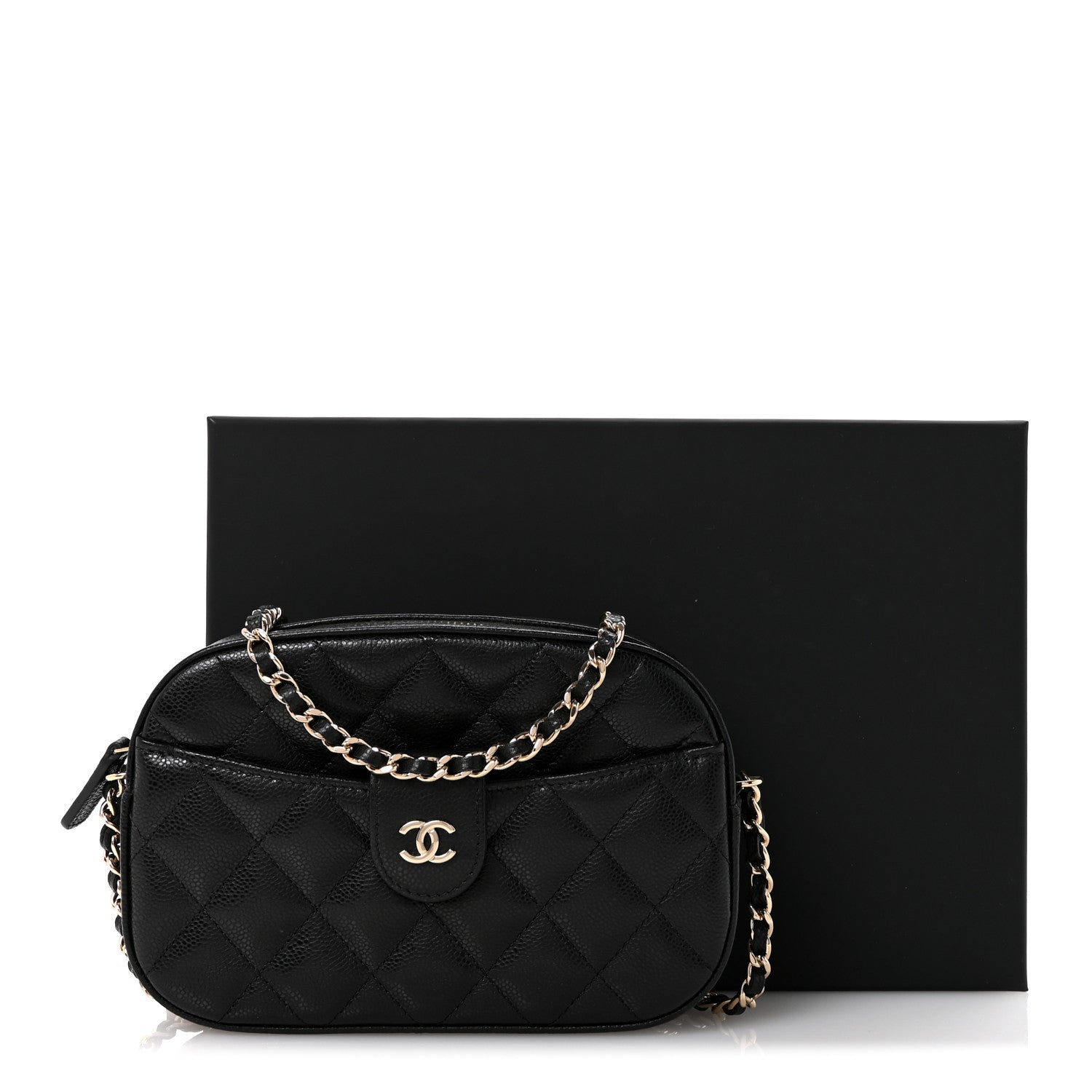 Chanel Caviar Quilted Chain Camera Bag Black 12 of 12