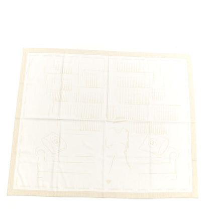 Chanel Wool Silk Coco Scarf Beige 1 of 3