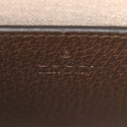 Gucci Monogram Jumbo GG Textured Dollar Calfskin Web Mini Vertical Tote Camel Ebony New Acero 6 of 9