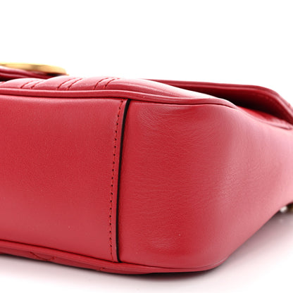 Gucci Calfskin Matelasse Small GG Marmont Shoulder Bag Hibiscus Red 10 of 11