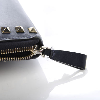 Valentino Garavani Calfskin Rockstud Zip Around Wallet Marine 10 of 13