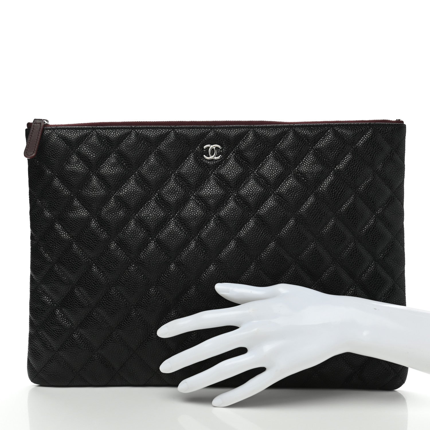 Chanel Caviar Quilted Large Cosmetic Case Black 2 of 7