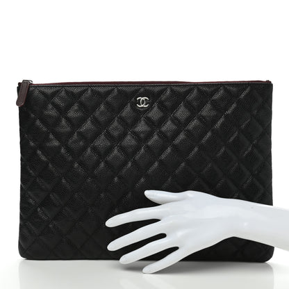 Chanel Caviar Quilted Large Cosmetic Case Black 2 of 7
