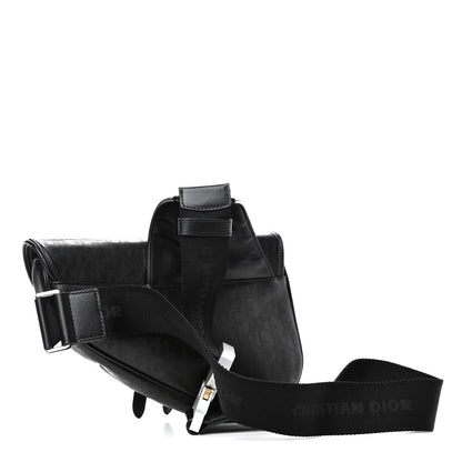 Christian Dior Calfskin Perforated Oblique Galaxy Mens Saddle Bag Black 2 of 4