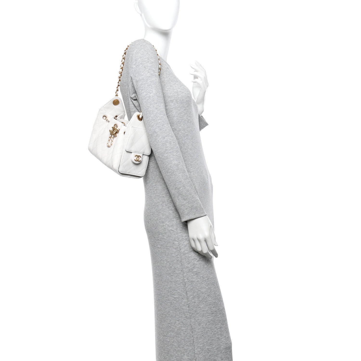 Chanel Caviar Quilted Mini Chanel 25 Handbag White 2 of 11