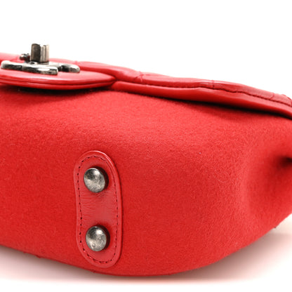 Chanel Felt Glazed Calfskin Quilted Edelweiss Flower Flap Red 10 of 10