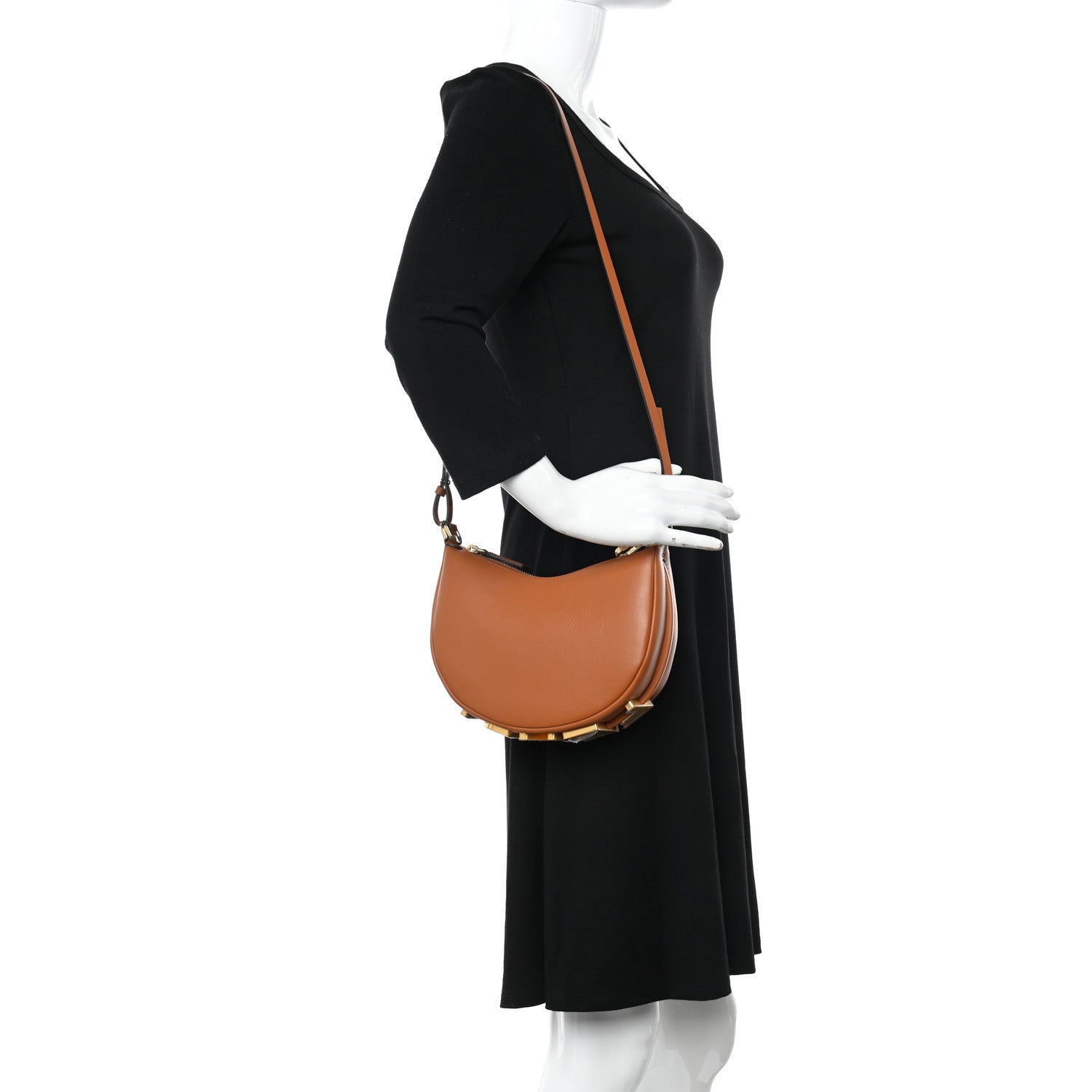 Fendi Vitello Grace Matte Mini Fendigraphy Hobo Bag Brandy 2 of 12