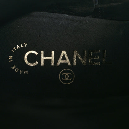 Chanel Calfskin Quilted CC Boots 38 Black 8 of 9